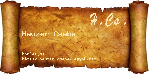 Hauzer Csaba névjegykártya